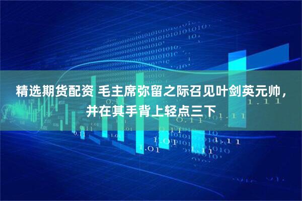 精选期货配资 毛主席弥留之际召见叶剑英元帅，并在其手背上轻点三下