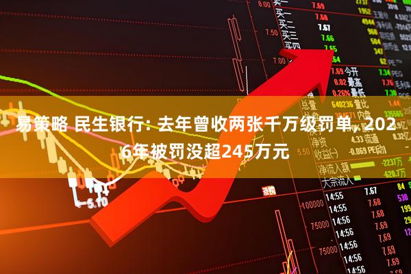 易策略 民生银行: 去年曾收两张千万级罚单, 2026年被罚没超245万元