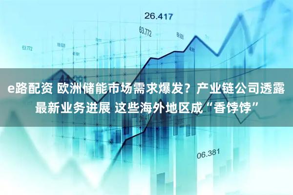 e路配资 欧洲储能市场需求爆发？产业链公司透露最新业务进展 这些海外地区成“香饽饽”