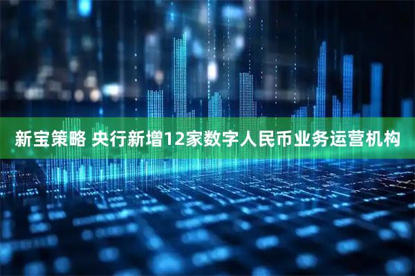 新宝策略 央行新增12家数字人民币业务运营机构
